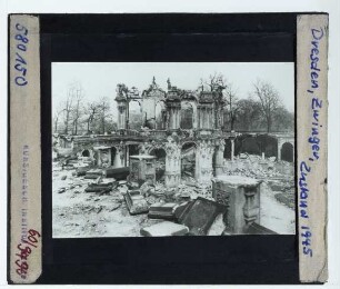 Dresden, Zwinger : Zerstörungen 1945, Wallpavillon