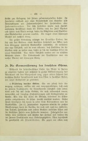 28. Die Germanisierung des deutschen Ostens