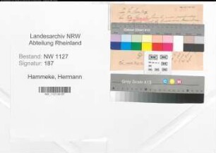Entnazifizierung Hermann Hammeke , geb. 00.00.0000 ()