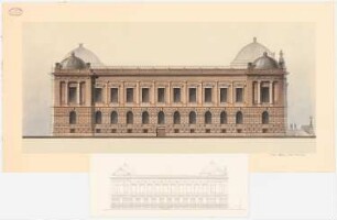 Kollegiengebäude der Kaiser-Wilhelm-Universität Straßburg Wettbewerb: Seitenansicht