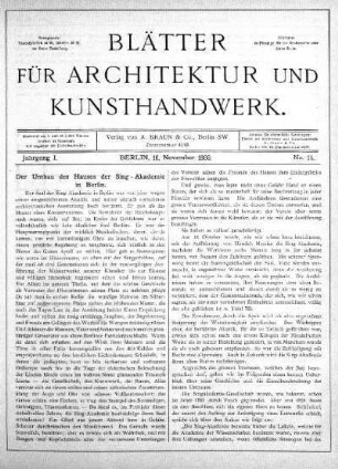 No. 14, 16. November 1888