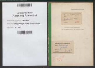 Wirtschaftlicher Lagebericht für die Monate April, Mai und Juni 1938 Regierungsbezirk Aachen.