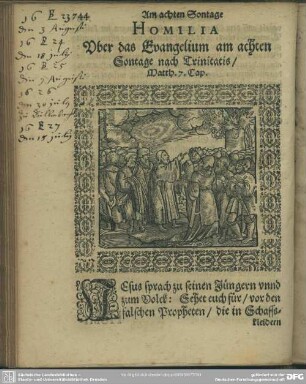 Homilia Uber das Evangelium am achten Sontage nach Trinitatis, Matth. 7. Cap.