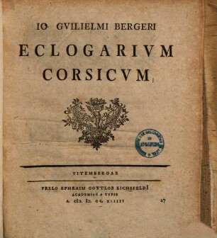Eclogae Antiquitatum Corsicarum