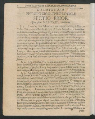 Dissertationis Philologico-Theologicae Sectio Prior, Quae sunt Nominis, evolvens.