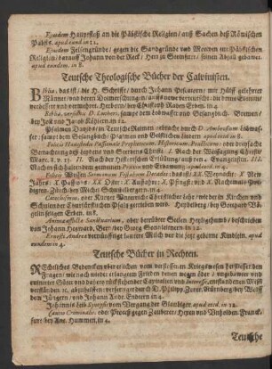 Teutsche Theologische Bücher der Calvinisten.