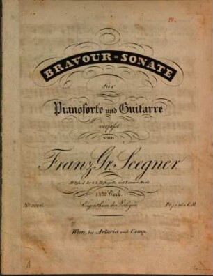 Bravour-Sonate für Pianoforte und Guitarre : 14tes. Werk