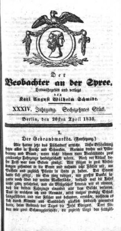 16. Stueck, 20. April 1835