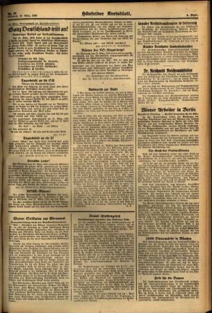 Zweite Ausgabe vom Mittwoch, den 23. März 1938.