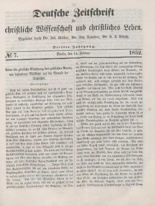 49-55 Ueber die göttliche Einsetzung des geistlichen Amtes, mit besonderer Rücksicht auf die Gewalt der Schlüssel : Fortsetzung