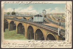 Ansichtskarte "Elektrische Hochbahn, das Gleisdreieck", koloriert