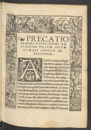 Precatio Erasmi Roterodami Ad Virginis Filium Iesum Humani Generis Assertorem.