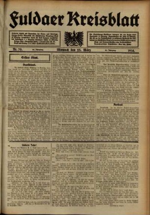 Ausgabe vom Mittwoch, den 25. März 1914.