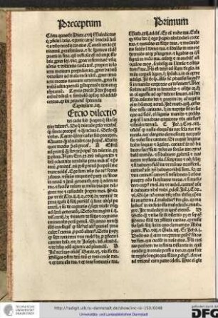 [T]ertio dilcetio dei cadit sub precepto qua sibi servire debemus, de qua dilectione primo videbitur quod stricte precipitur et quod necessaria est...