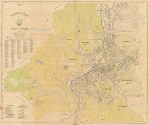 Übersichtsplan der Stadt Siegen, farbig