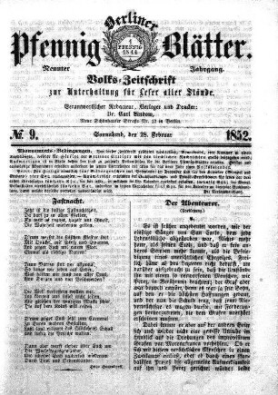 No. 9, Sonnabend, den 28. Februar