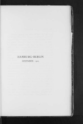 Hamburg-Berlin Dezember 1905