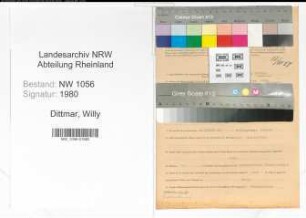Entnazifizierung Willy Dittmar , geb. 27.03.1903 (Beamter)