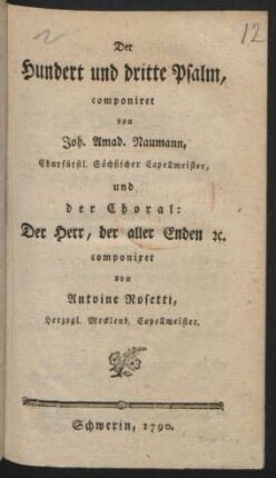 Der Hundert und dritte Psalm