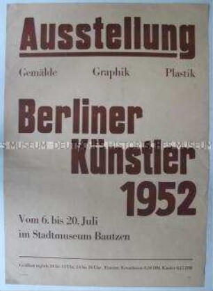 Maueranschlag zur Ankündigung einer Ausstellung
