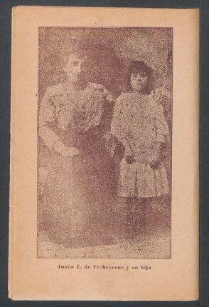 [Fotografía de] Juana E. de Etcherverne y su hija