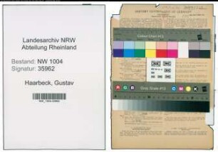 Entnazifizierung Gustav Haarbeck , geb. 14.08.1898 (Pfarrer)