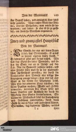 XXII. Hauptstück. Von der Matematik.