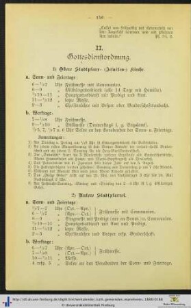 II. Gottesdienstordnung.