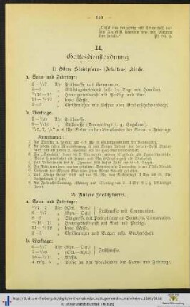 II. Gottesdienstordnung.