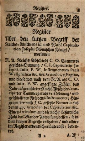 Kurzer Begriff aller im Römischen Reiche ... aufgerichteter ... Reichsabschiede, 2