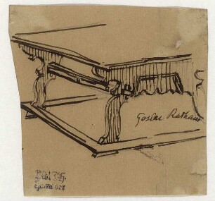 Tisch aus dem Rathaus zu Goslar, Holztisch
