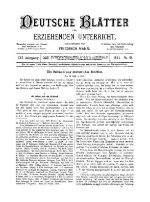 Die Behandlung stotternder Schüler