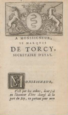 A monseigneur, le Marquis de Torcy, ...