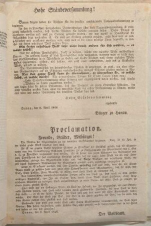 Hohe Ständeversammlung!
