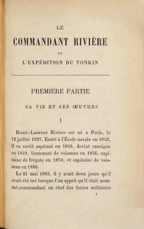 Le Commandant Rivière et l'expédition du Tonkin