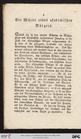 Die Wuerde eines akademischen Buergers