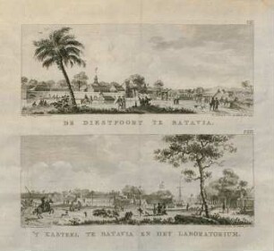 De diestpoort te Batavia. - 'T kasteel te Batavia en het laboratorium