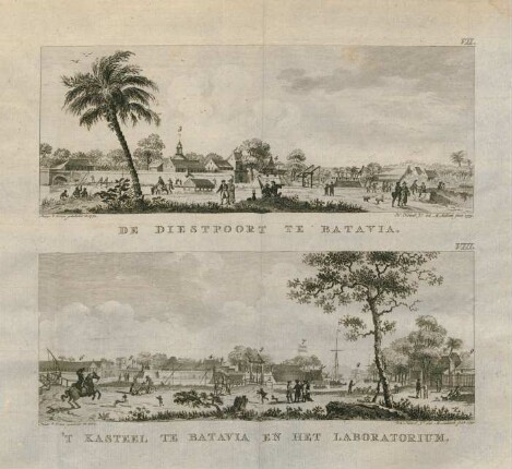 De diestpoort te Batavia. - 'T kasteel te Batavia en het laboratorium