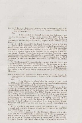 From C. T. Buckland, esq. junior secretary to the government of Bengal, to the secretary to the board of revenue, lower provinces. - (No. 3533, dated the 26th November 1858)