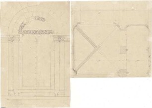 Lange, Ludwig; Lange - Archiv: III.3 Romanik / Gotik in Deutschland - Grundriss; Rundbogen mit Säulen (Ansicht)