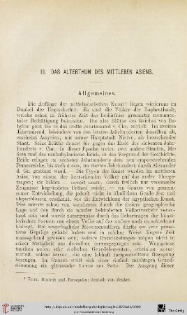 III. Das Alterthum des Mittleren Asiens
