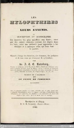 Les Hylophthires et leurs ennemis ou description et iconographie