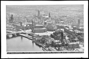 Dresden, Frauenkirche, Katholische Hofkirche, Residenzschloss, Zwinger und Semperoper, Luftbild