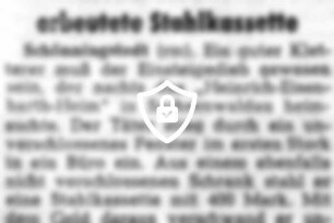 Fassadenkletterer erbeutete Stahlkassette