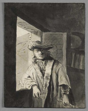 Rembrandt posierend am Fenster