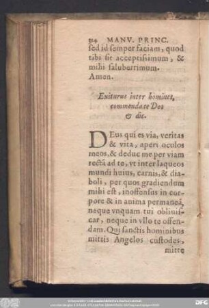 Exiturus inter homines, commendate Deo & dic.