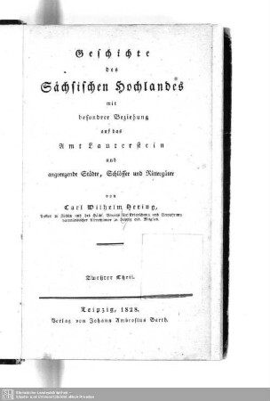 2: Annalen des Sächsischen Hochlandes und des Amtes Lauenstein ....