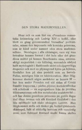 Den Stora Mademoisellen.