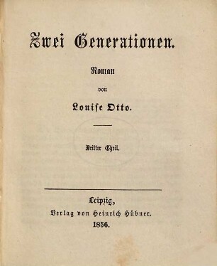 Zwei Generationen : Roman, 3