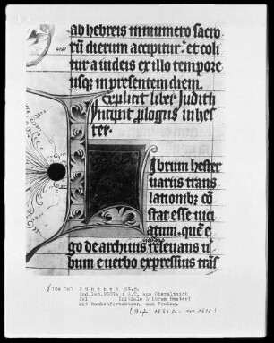 Bibel (Regum - Iob) — Initiale L(ibrum Hester)